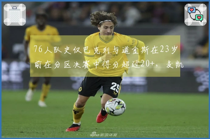 76人队史仅巴克利与道金斯在23岁前在分区决赛中得分超过20+,麦凯恩今年表现突出两场